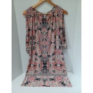 London Times Multi Color Abstract Stretchy‎ dress Size 4P EUC